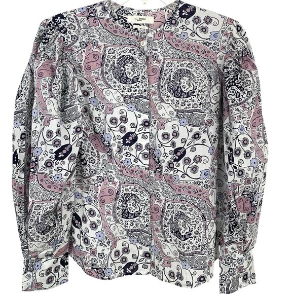 Isabel Marant Women Long Sleeve Blouse Top Shirt Floral Preppy Fall Boho Size 8 - Picture 1 of 8